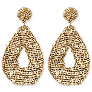 Trendy Ohrringe / Ohrstecker mit Glasperlen Tropfenform Gold