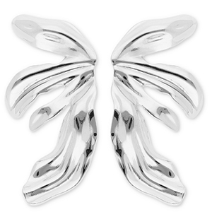 Ohrringe aus Stainless Steel - Rostfreiem Stahl Ohrstecker Fl&uuml;gel Silver