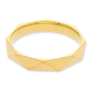 Ringe aus Stainless Steel - Rostfreiem Stahl Facett geschliffen Gold
