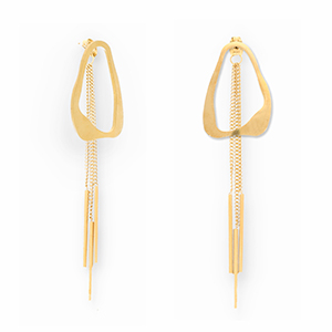 Ohrringe aus Stainless Steel - Rostfreiem Stahl Ohrstecker Irregular Gold