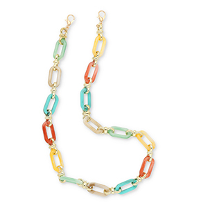 Trendy Segeltau-Handykette aus Acryl Multicolour-gold