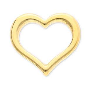 Stainless Steel - Rostfrei Stahl Schmuckzubeh&ouml;r Zwischenst&uuml;ck Herz Gold