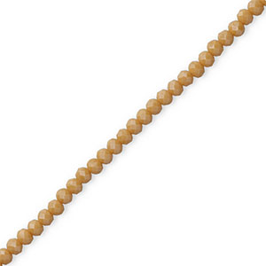 Top Glas Facett Perlen 4x3 mm rondellen Camel brown-pearl shine coating