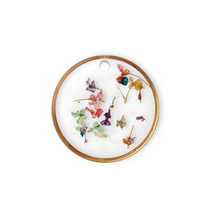 Anh&auml;nger mit getrockneter Blume Gold-multicolour