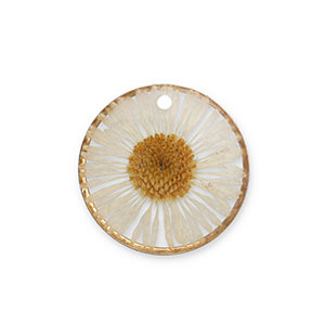 Anh&auml;nger mit getrockneter Blume Gold-beige