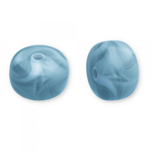 Acrylperlen Disc Teal blue-white