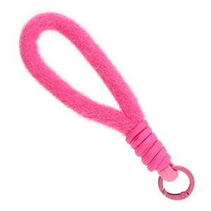 Trendy Segeltau-Handykette Pl&uuml;sch Dark pink