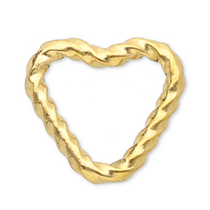 Stainless Steel - Rostfrei Stahl Schmuckzubeh&ouml;r Zwischenst&uuml;ck Herz Gold