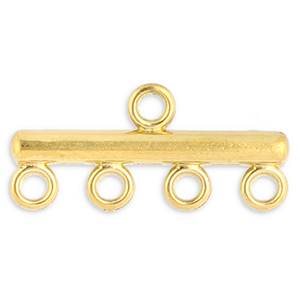 Stainless Steel - Rostfrei Stahl Schmuckzubeh&ouml;r Anh&auml;nger mit 4 &Ouml;sen Gold