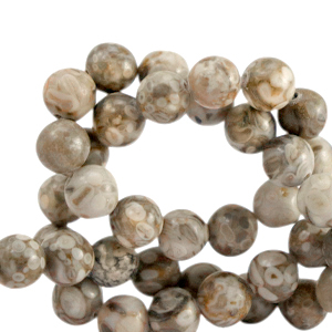 Naturstein Perlen Marmor 8mm Taupe greige