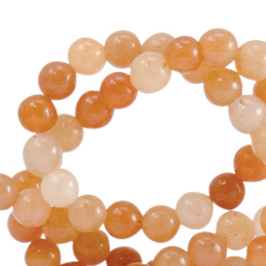Naturstein Perlen Quarz 4mm Multicolour sandstone orange-off white