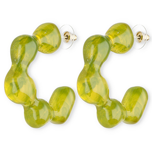 Trendy Resin Ohrringe&nbsp;/&nbsp;Ohrstecker Multicolour green