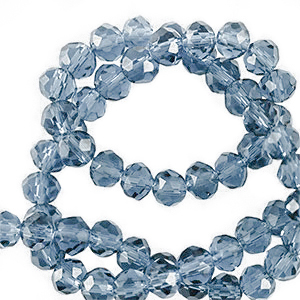 Top Glas Facett Perlen 4x3mm rondellen Navy blue