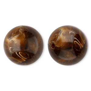 20 mm Acrylperlen Rund Brown-marble