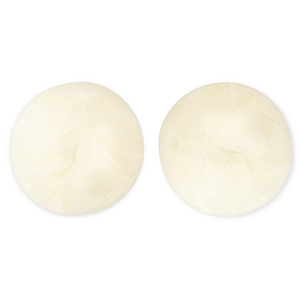 20 mm Acrylperlen Rund Off white-marble