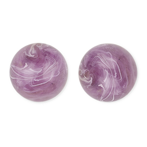 16 mm Acrylperlen Rund Purple-brown-marble