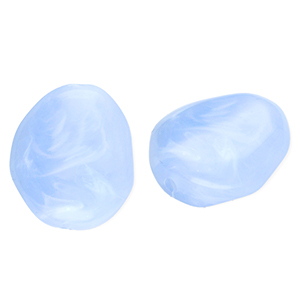 Acrylperlen Eierf&ouml;rmig Blue-marble