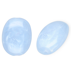 Acrylperlen Oval Blue-marble
