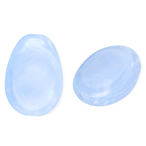 Acrylperlen Oval Blue-marble