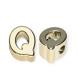 Buchstaben Perlen aus Acryl Q Gold