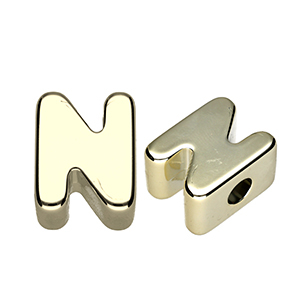 Buchstaben Perlen aus Acryl N Gold