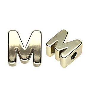 Buchstaben Perlen aus Acryl M Gold