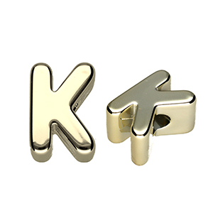 Buchstaben Perlen aus Acryl K Gold