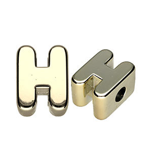 Buchstaben Perlen aus Acryl H Gold