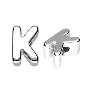 Buchstaben Perlen aus Acryl K Silver