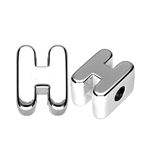 Buchstaben Perlen aus Acryl H Silver