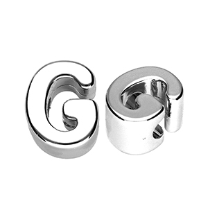 Buchstaben Perlen aus Acryl G Silver