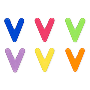 Buchstaben Perlen aus Acryl V Multicolour
