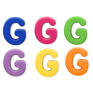 Buchstaben Perlen aus Acryl G Multicolour