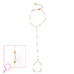 Handketten aus Stainless Steel - Rostfreiem Stahl Gold-crystal AB-white