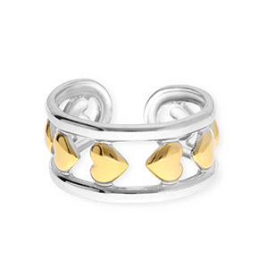 Ringe aus Stainless Steel - Rostfreiem Stahl Herz Silver-gold
