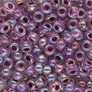 Miyuki Rocailles 6/0 Raspberry Lined Crystal AB 6-264