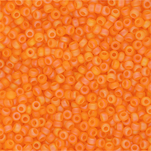 Miyuki Rocailles 11/0 Matted Transparent Orange AB 11-0138FR