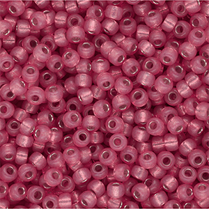 Miyuki Rocailles 8/0 Silverlined Alabaster Dyed Dark Rose 8-645