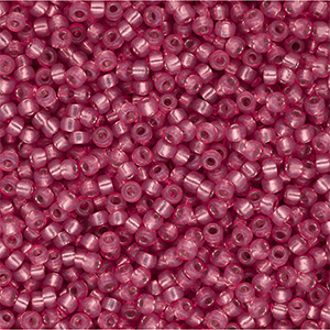 Miyuki Rocailles 11/0 Silverlined Alabaster Dyed Dark Rose 11-646