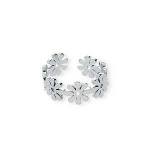 Ringe aus Stainless Steel - Rostfreiem Stahl Blume Silver