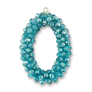 Top Facett Anh&auml;nger Oval Turquoise