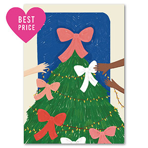 Schmuck Karten Weihnachtsbaum Green-blue-pink