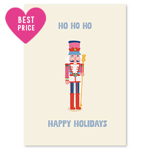 Schmuck Karten "HO HO HO" Off white-red-blue