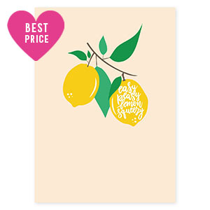 Schmuck Karten "Easy peasy lemon squeezy" Beige-yellow