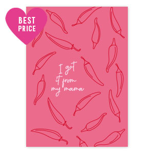 Schmuck Karten "I got it from my mama" Hot pink