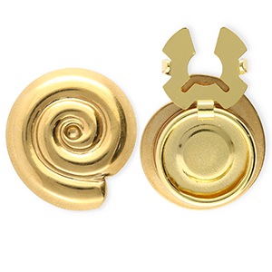 Knopfabdeckung aus Stainless Steel - Rostfreiem Stahl Spirale Gold