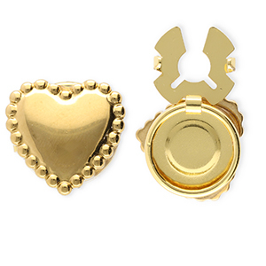 Knopfabdeckung aus Stainless Steel - Rostfreiem Stahl Herz Gold