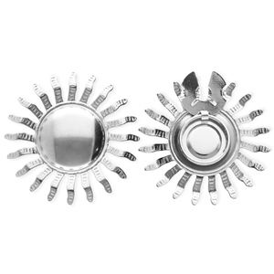 Knopfabdeckung aus Stainless Steel - Rostfreiem Stahl Sonne Silver