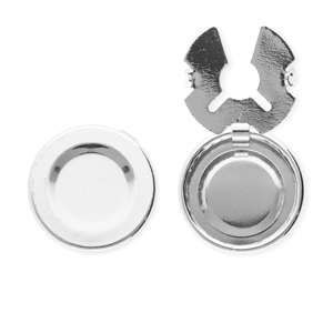 Eco-brass&reg; (nachaltiges Messing) Knopfabdeckung Silver