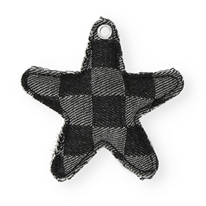 Statement-Anh&auml;nger Stern Denim-Look Black-grey